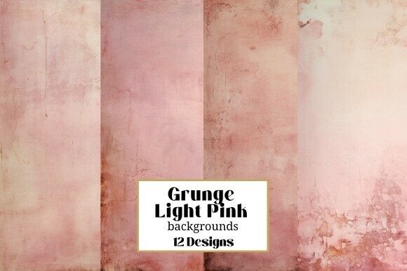 12 Grunge Light Pink Distressed Backgrounds: Vintage Texture for Digital Craft