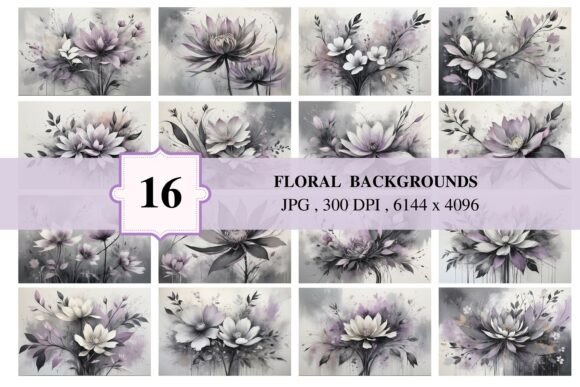 16 Floral Backgrounds 49: Soft Pastels for Modern Design