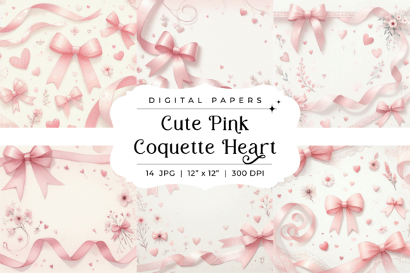 Cute Pink Coquette Heart Backgrounds for Charming Designs