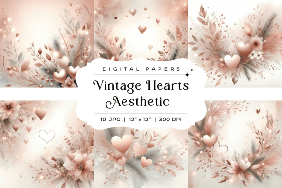 Enchanting Vintage Hearts Aesthetic Backgrounds for Winter Magic