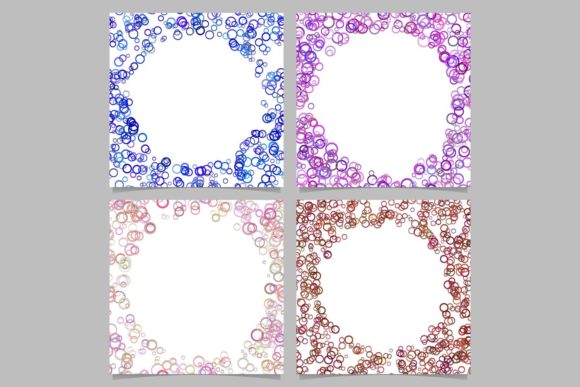 Exploring 4 Abstract Backgrounds and Colored Round Border Design Set