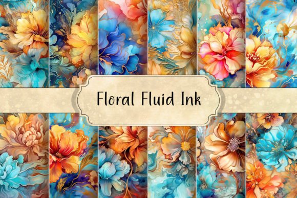 Floral Fluid Ink Backgrounds: Unleash Vibrant Creativity