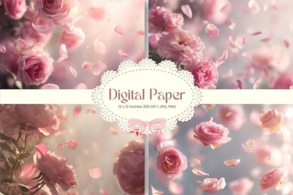 Flower Backgrounds Wall Art Wallpaper_13: Digital Florals for Creative Projects