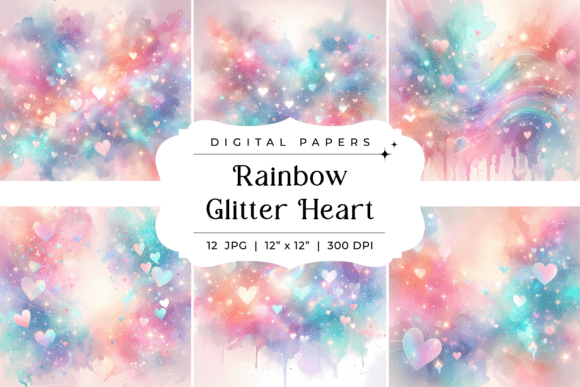 Rainbow Glitter Heart Backgrounds: A Designer's Guide