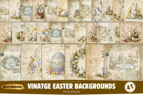 Timeless Easter Farm Old Vintage Backgrounds for Creatives