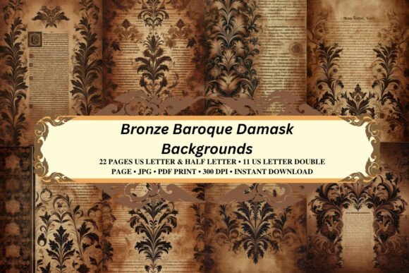 Unveiling the Allure of Bronze Baroque Damask Backgrounds