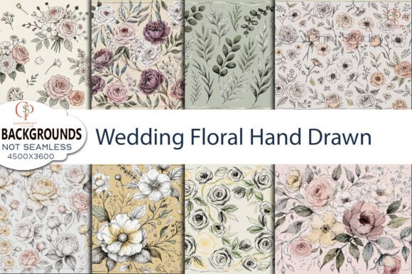 Wedding Floral Hand Drawn Backgrounds: Elevate Your Designs